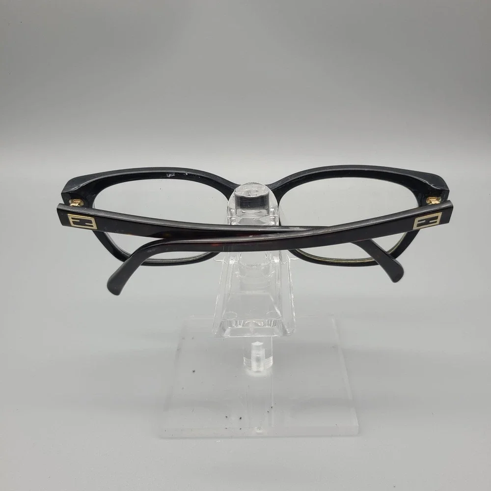 Fendi F1031 Cat Eye Eyeglasses Black Tortoise Gold Zucca Logo Italy 52-17 001
